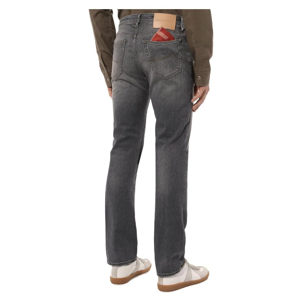 Sleek Gray Stretch Cotton Regular Fit Jeans sold by Louxly product image thumbnail 2