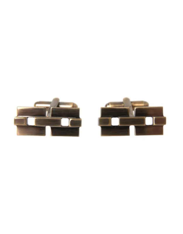 Gold Plated Brass Square Pin Men Cufflinks sold by Louxly