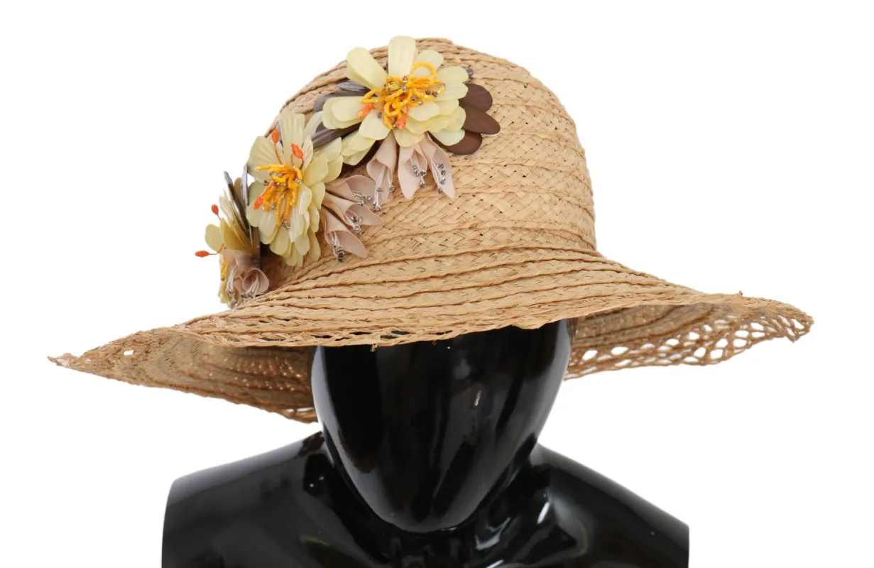 Elegant Beige Floral Bucket Hat sold by Louxly