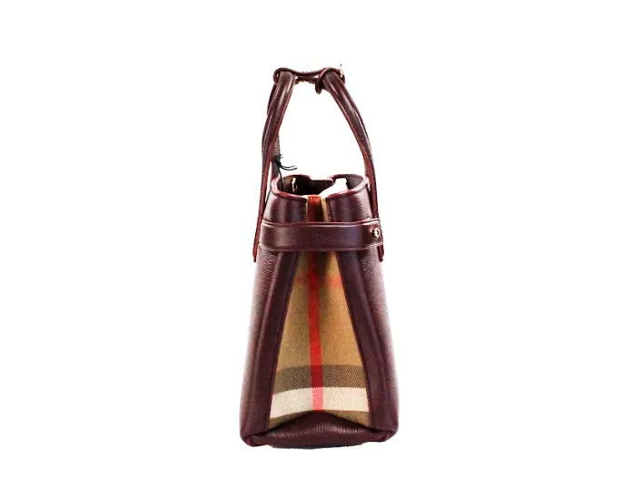 Banner Small Mahogany Red Leather Tote Crossbody Bag Purse sold by Louxly product image thumbnail 4