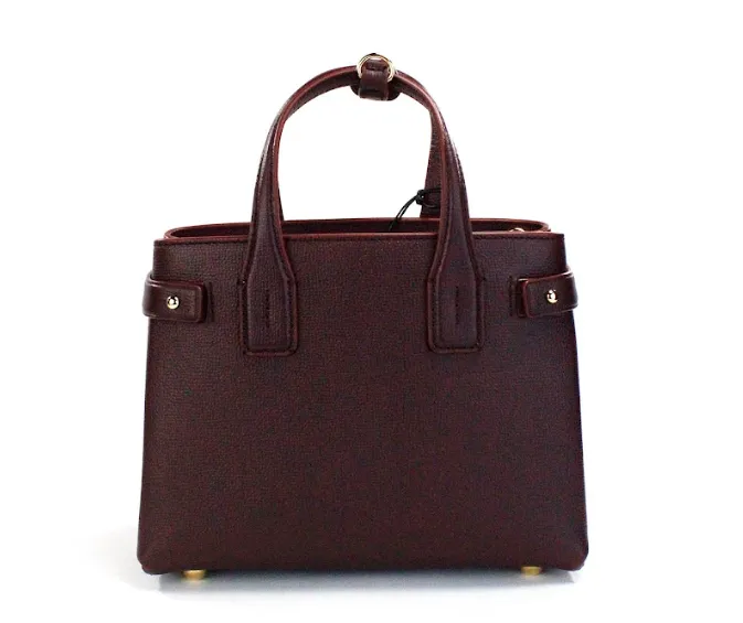 Banner Small Mahogany Red Leather Tote Crossbody Bag Purse sold by Louxly product image thumbnail 3