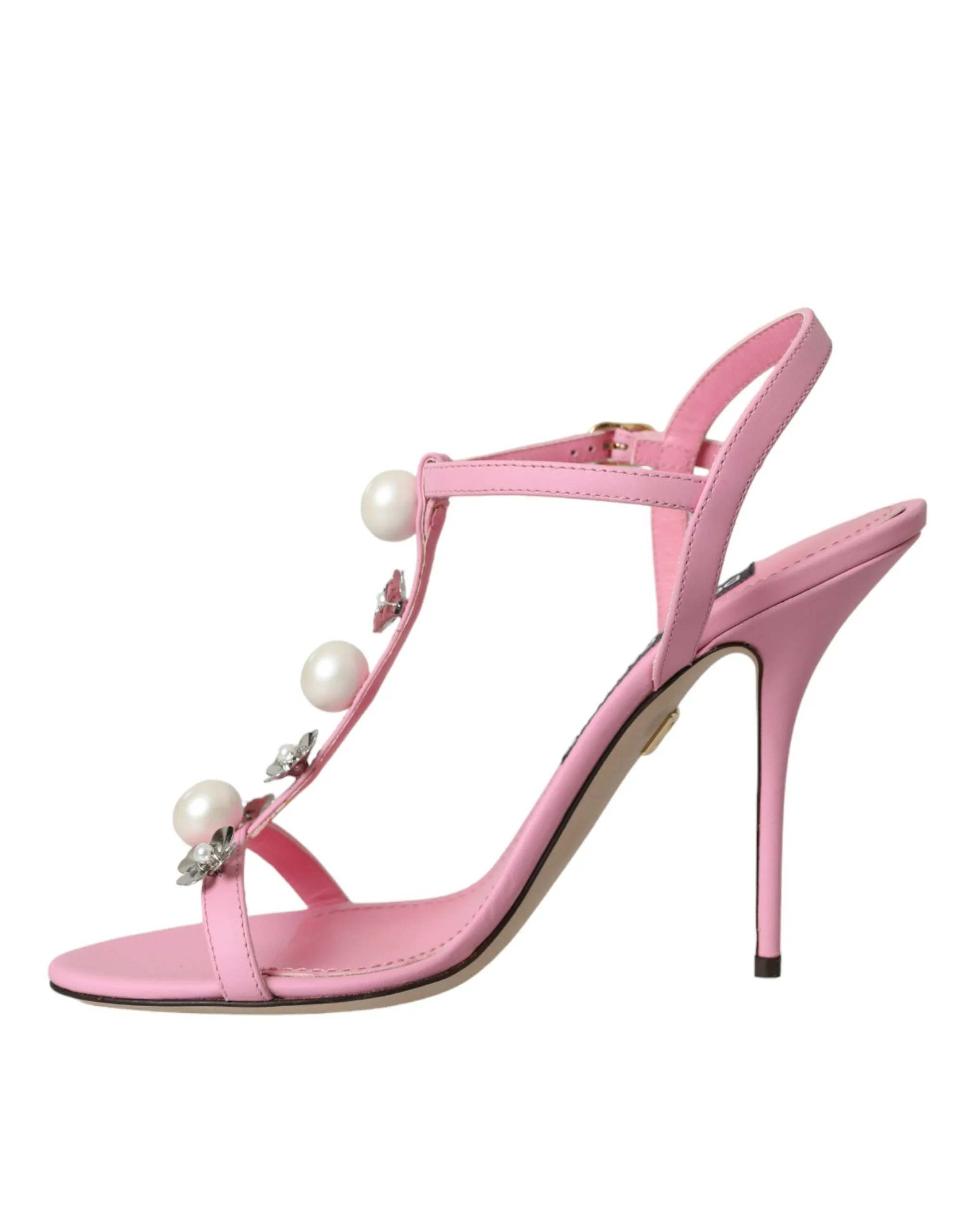 Pink Leather Embellished Heels Sandals Shoes sold by Louxly product image thumbnail 5