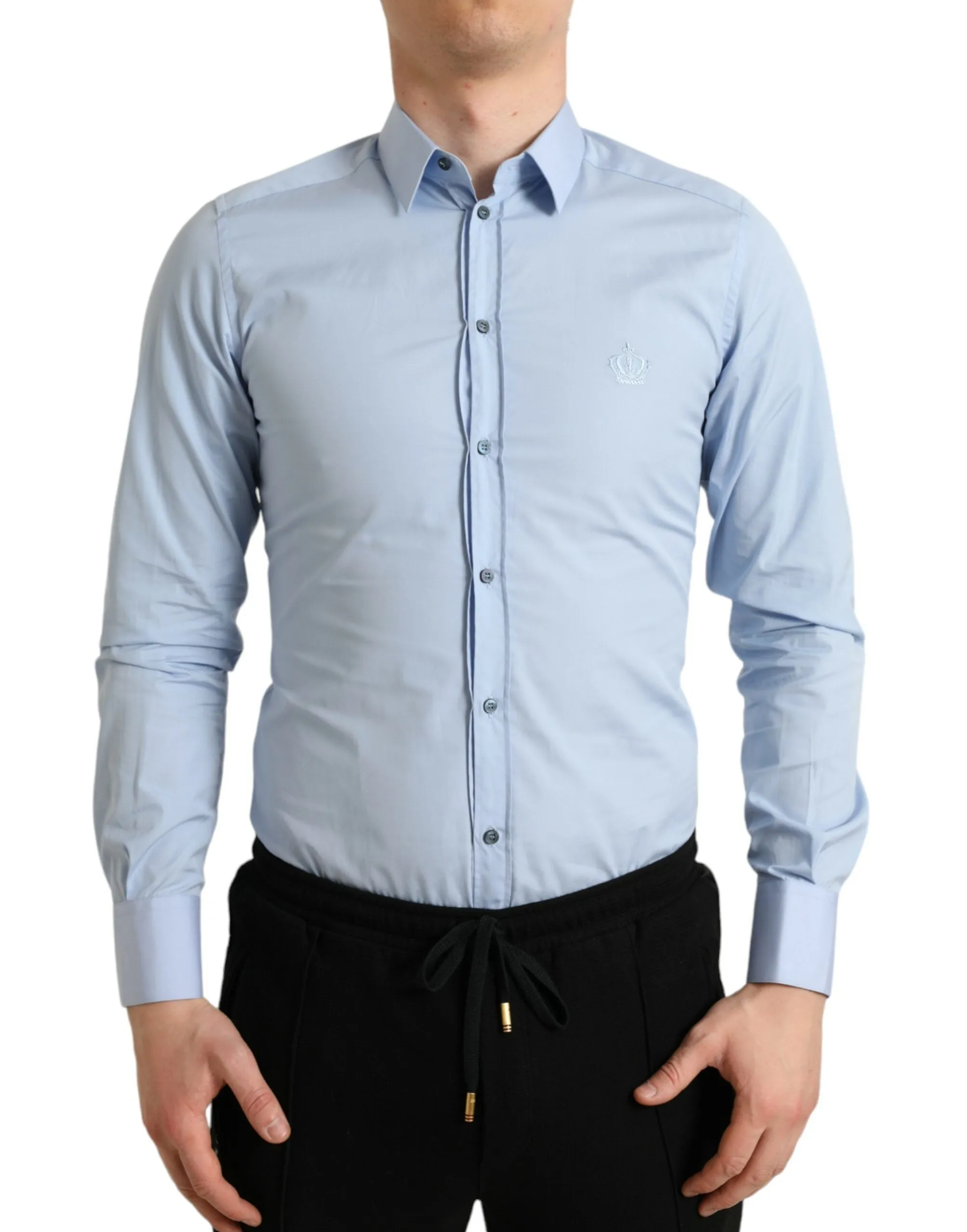 Elegant Slim Fit Sky Blue Dress Shirt sold by Louxly