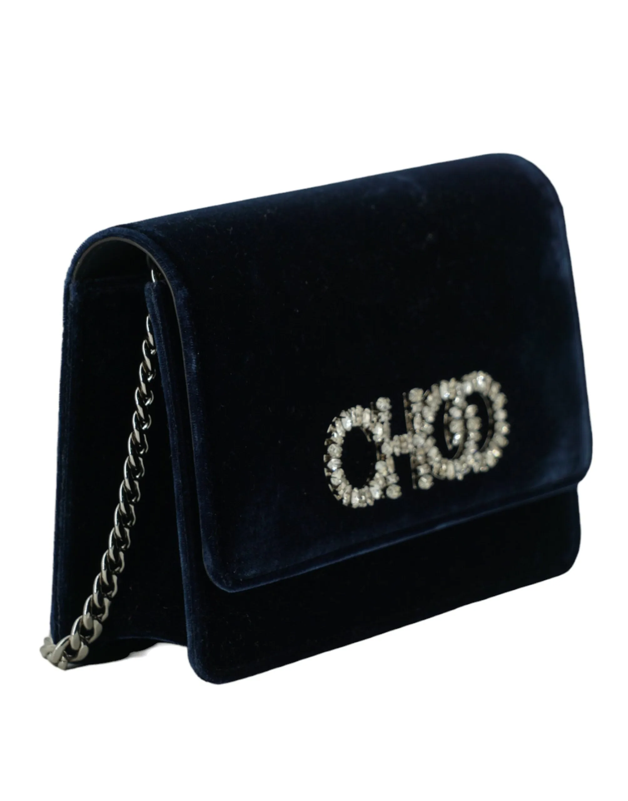 Navy Blue Leather And Satin Shoulder Bag sold by Louxly product image thumbnail 3