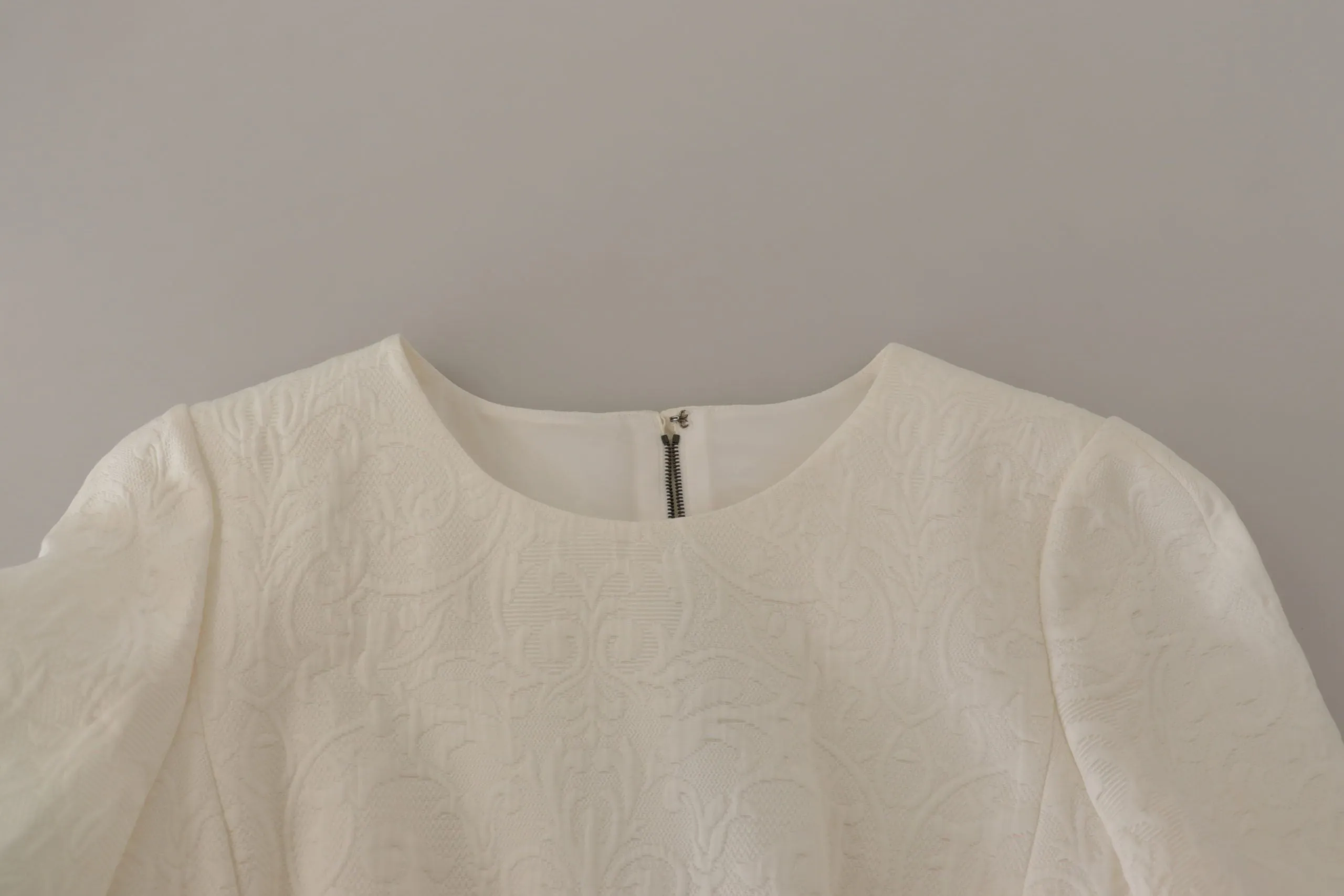 Exquisite Jacquard Midi Dress in White sold by Louxly product image thumbnail 5