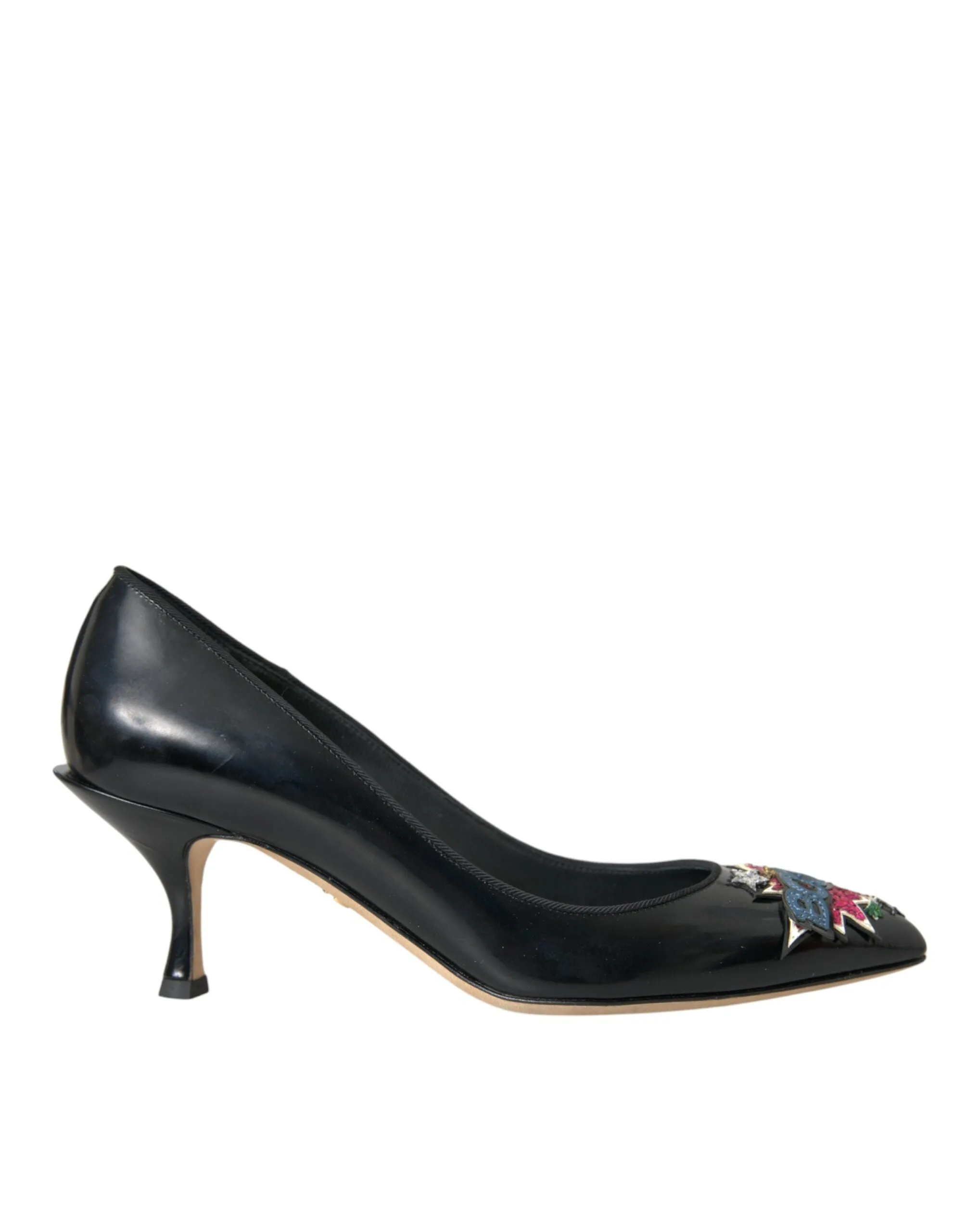 Black Leather BOOM Patch Heels Pumps Shoes sold by Louxly