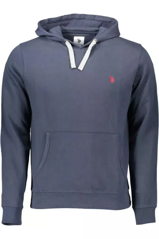 Chic Hooded Blue Sweater with Central Pocket sold by Louxly