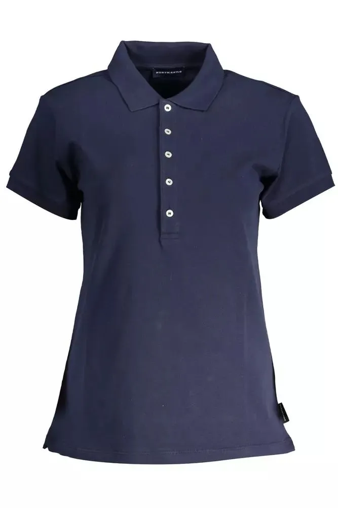 Elegant Short Sleeve Polo Shirt in Blue sold by Louxly