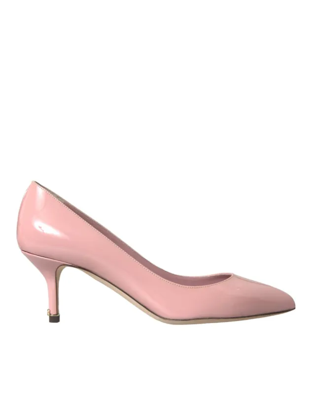 Light Pink Patent Leather Heels Pumps Shoes sold by Louxly