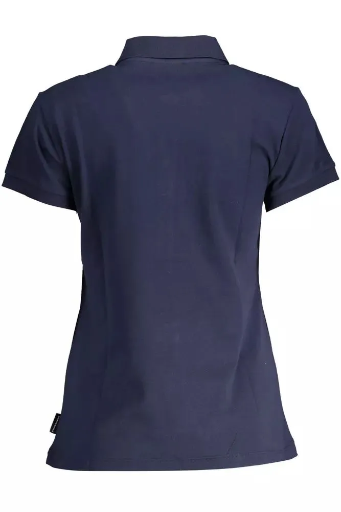 Elegant Short Sleeve Polo Shirt in Blue sold by Louxly product image thumbnail 2