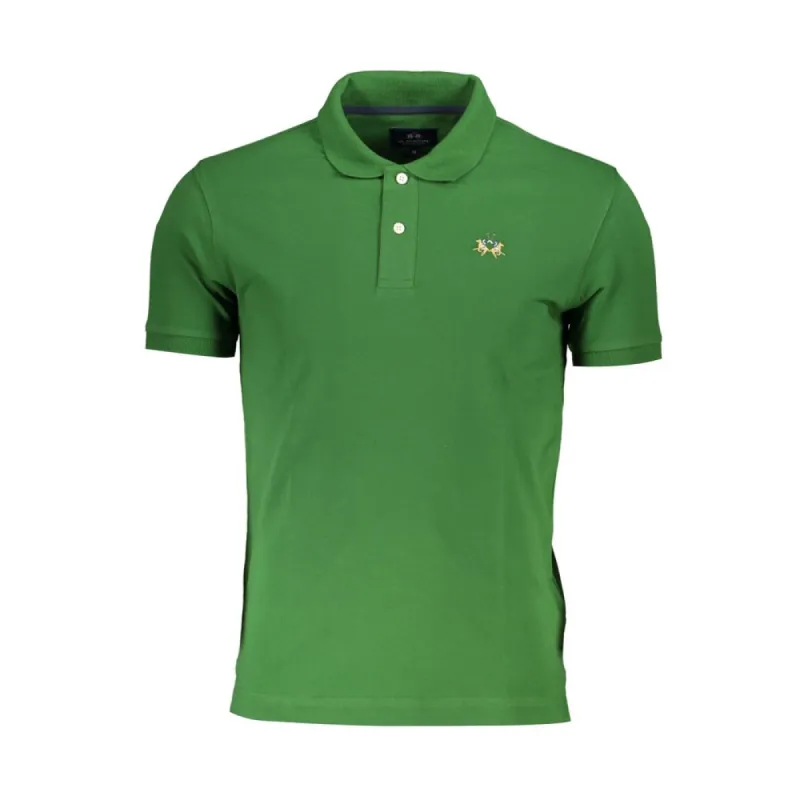 Sleek Green Slim Fit Polo with Contrast Detail sold by Louxly