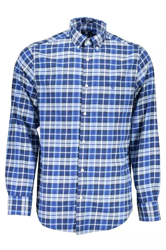 Blue Cotton Men Shirt sold by Louxly