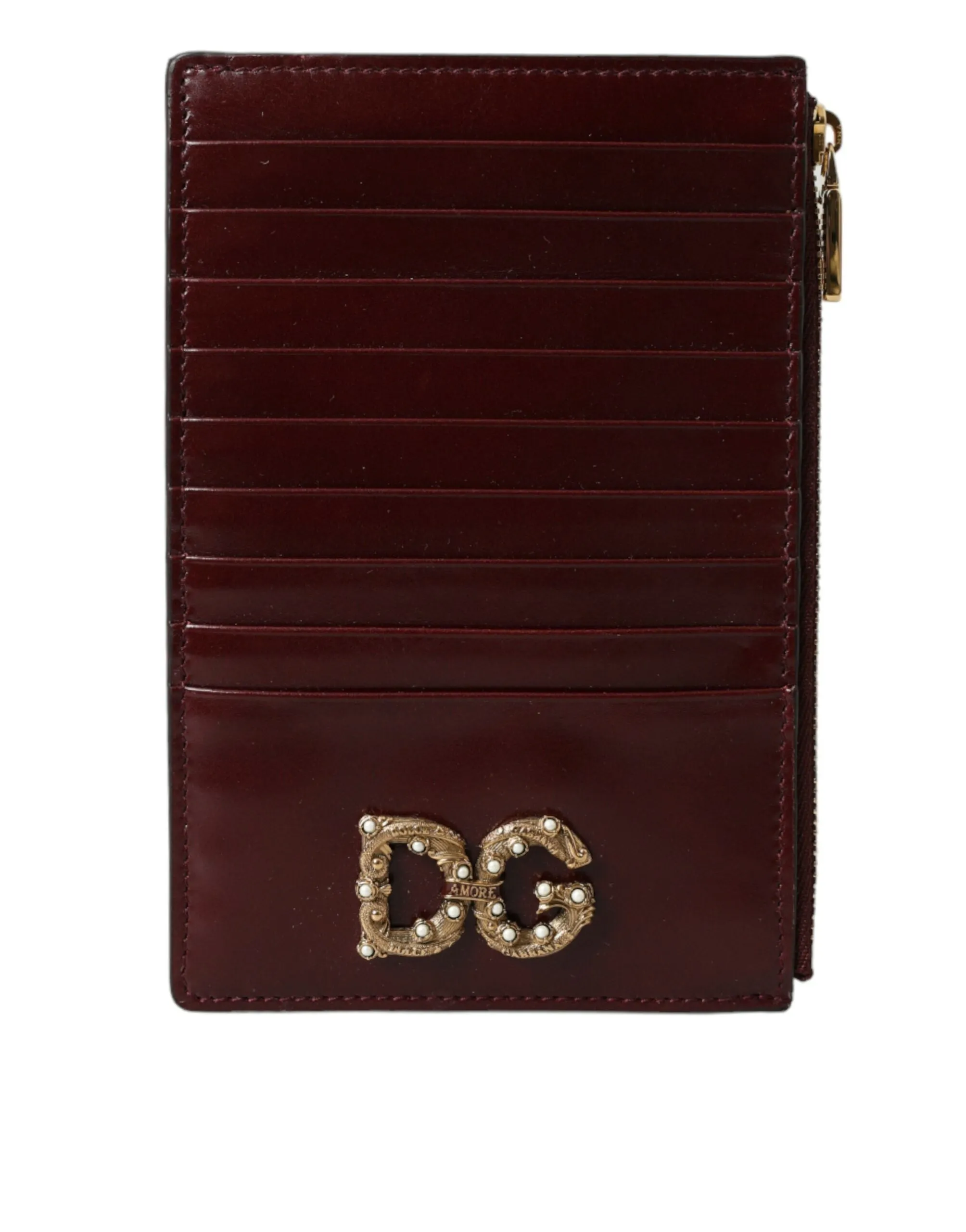 Maroon Leather Card Holder Wallet sold by Louxly