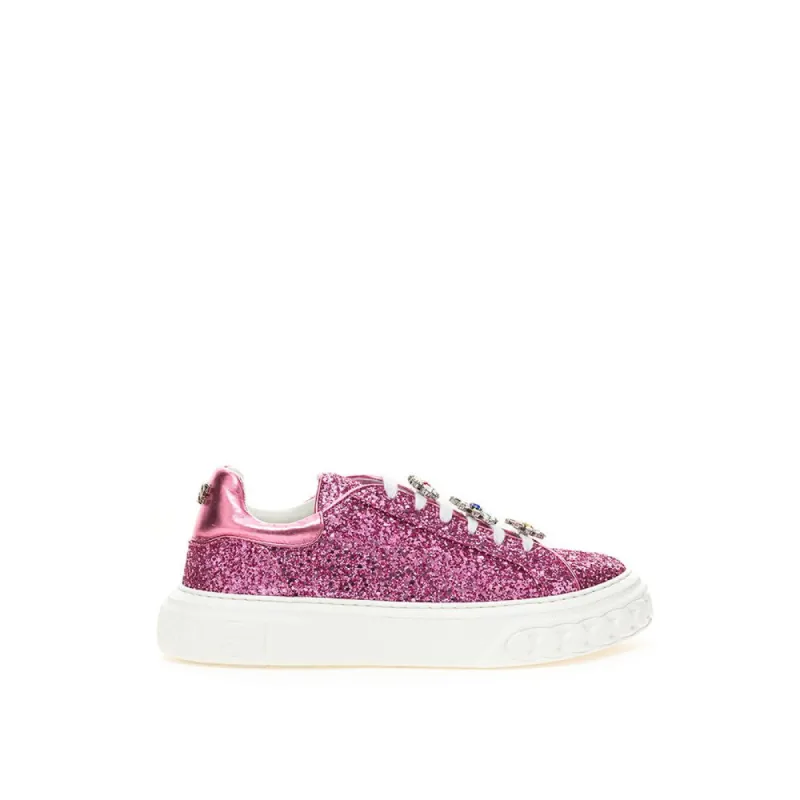 Fuchsia Leather Sneaker sold by Louxly