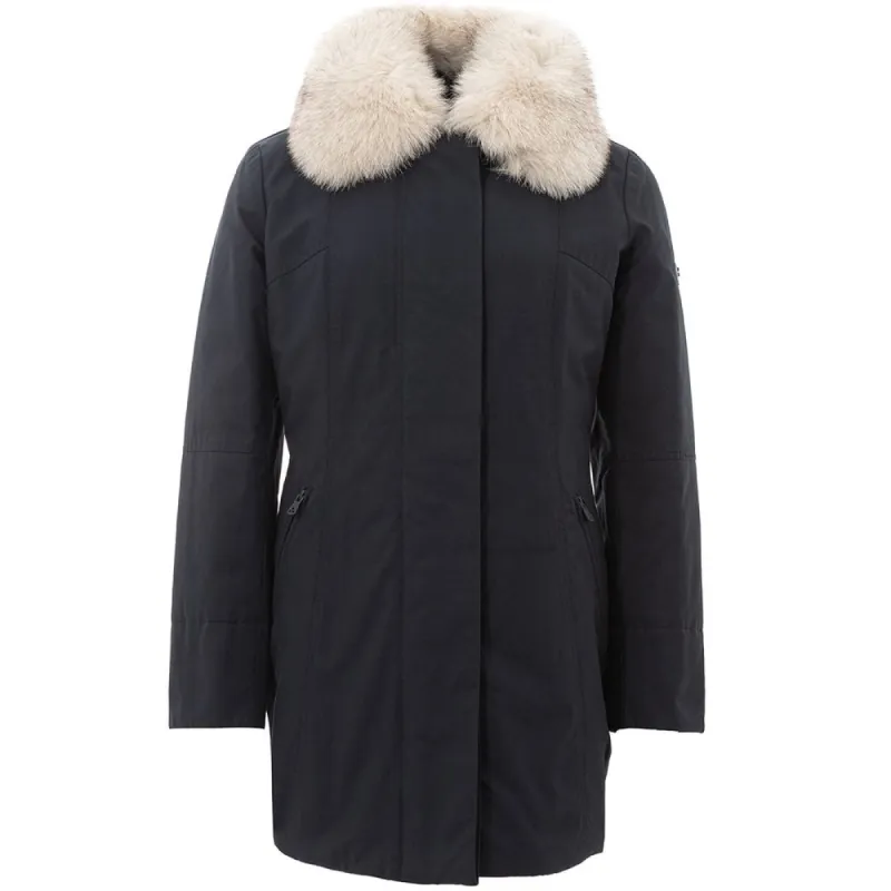 Elegant Blue Polyamide Jacket for Women sold by Louxly