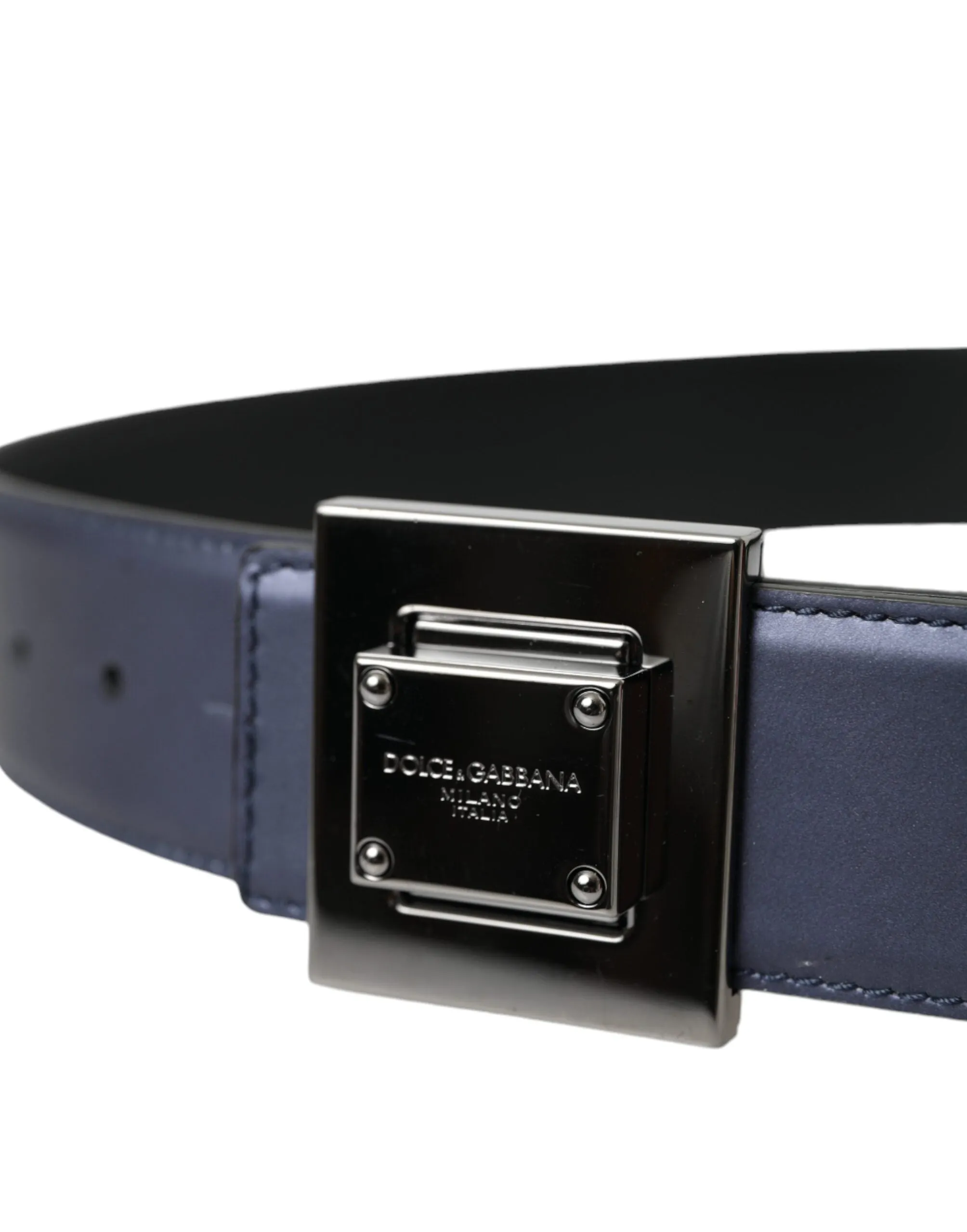 Blue Leather Square Metal Buckle Belt sold by Louxly product image thumbnail 3