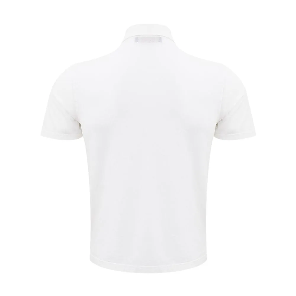 Elegant White Cotton Polo by Lardini sold by Louxly product image thumbnail 2