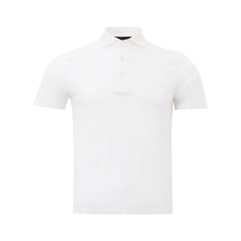 Elegant White Cotton Polo by Lardini sold by Louxly