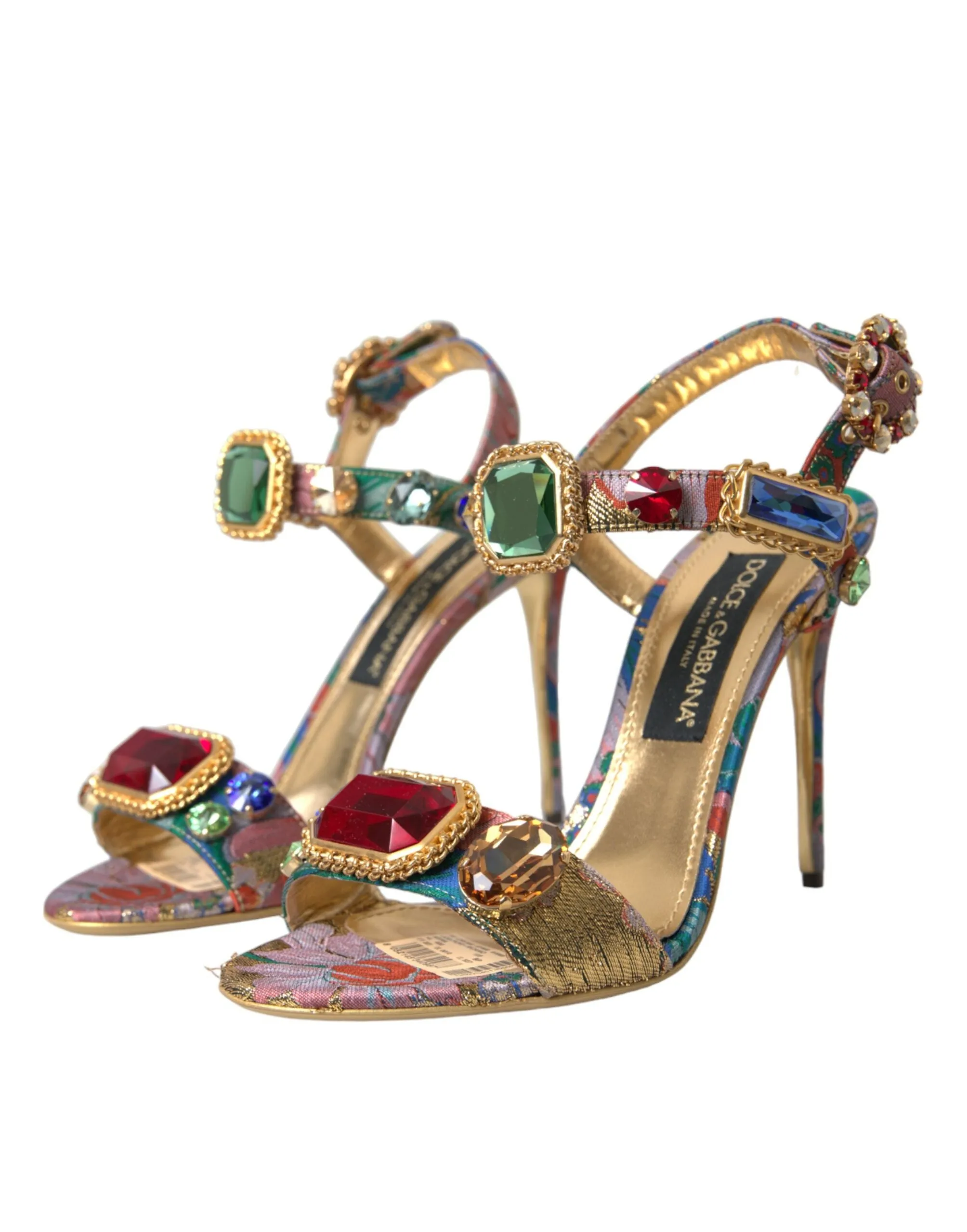 Multicolor Jacquard Crystals Sandals Shoes sold by Louxly