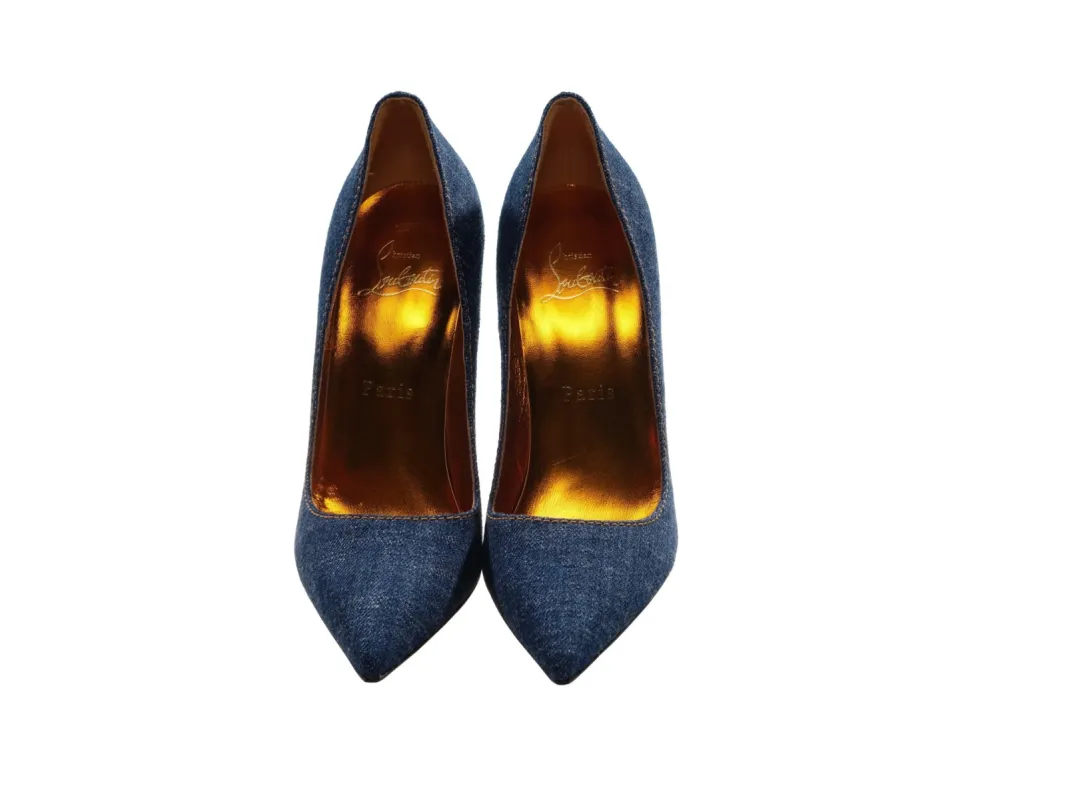 So Kate 120 Denim High Heel Pumps sold by Louxly
