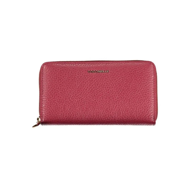 Elegant Pink Leather Zip Wallet sold by Louxly