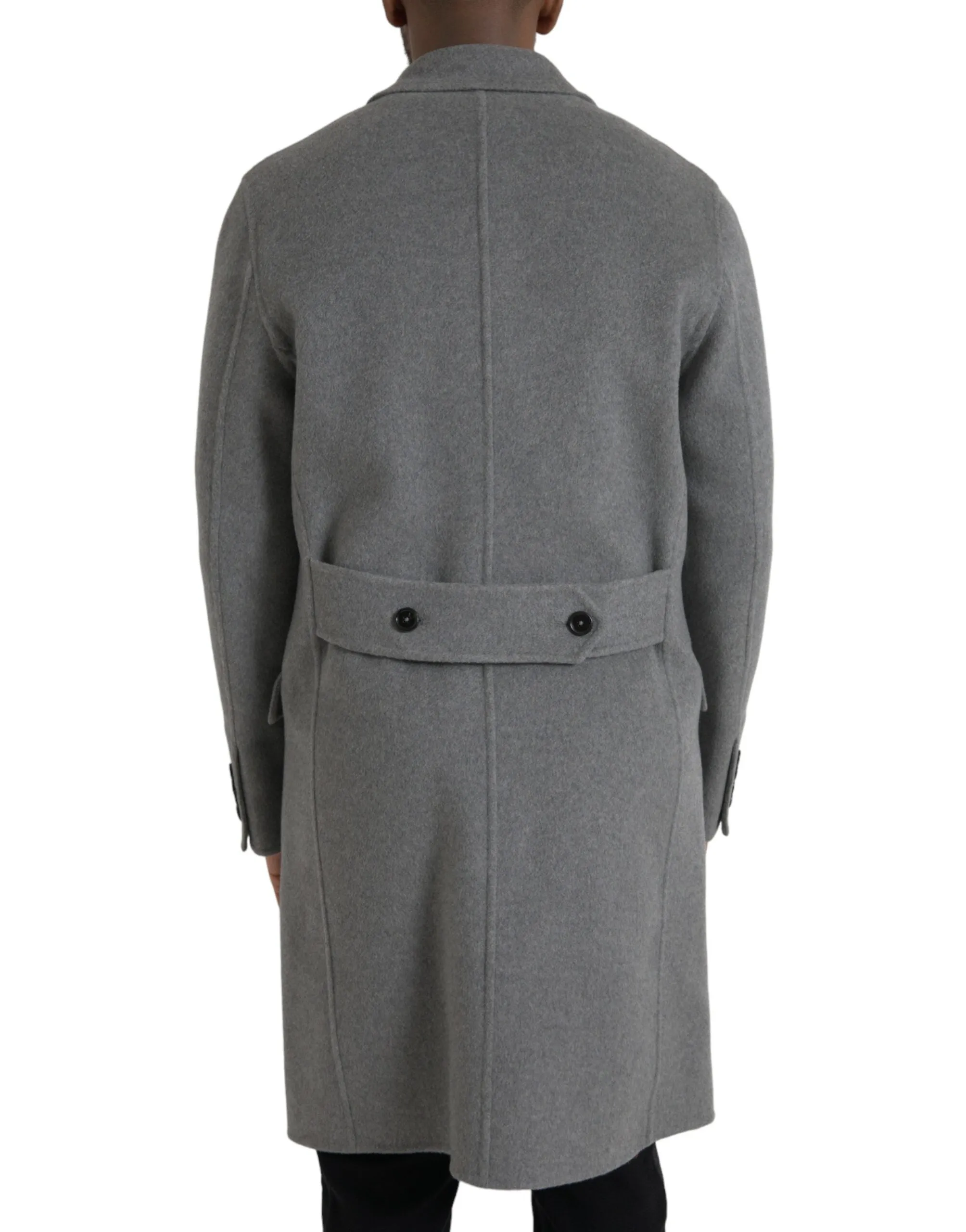 Gray Double Trench Coat Cashmere Jacket sold by Louxly product image thumbnail 3