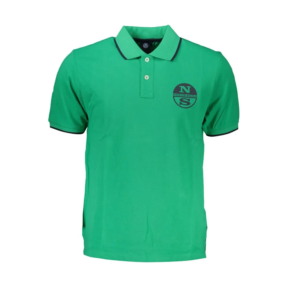 Green Cotton Polo Shirt sold by Louxly