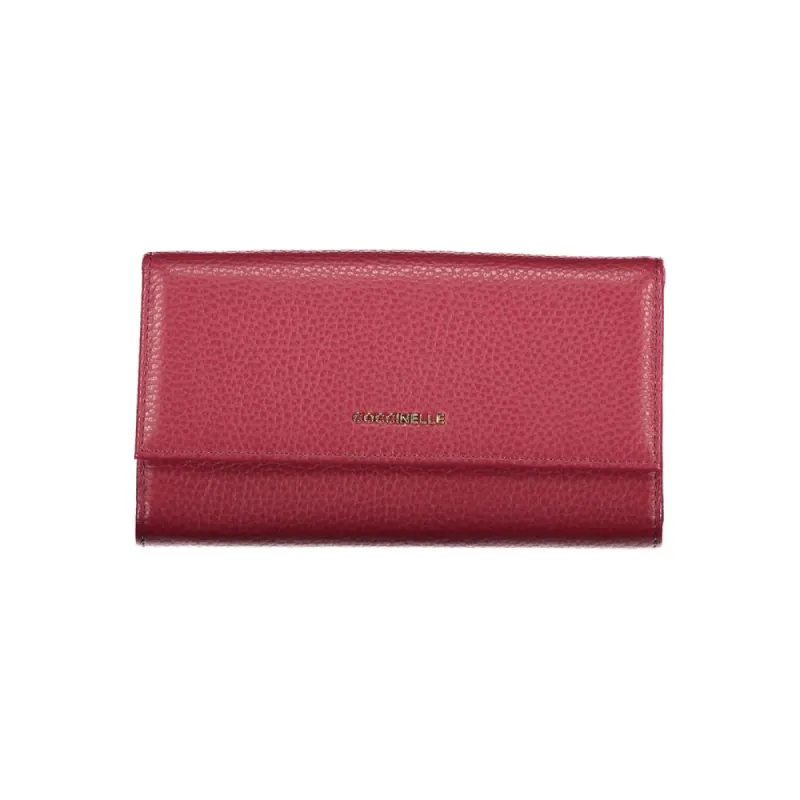 Elegant Dual-Compartment Pink Leather Wallet sold by Louxly