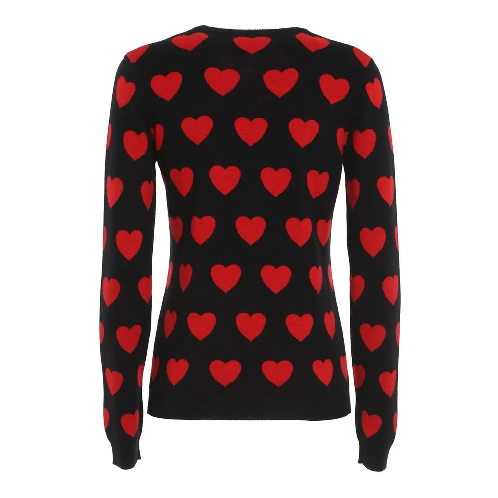 Chic Black Heart Pattern Sweater sold by Louxly product image thumbnail 2