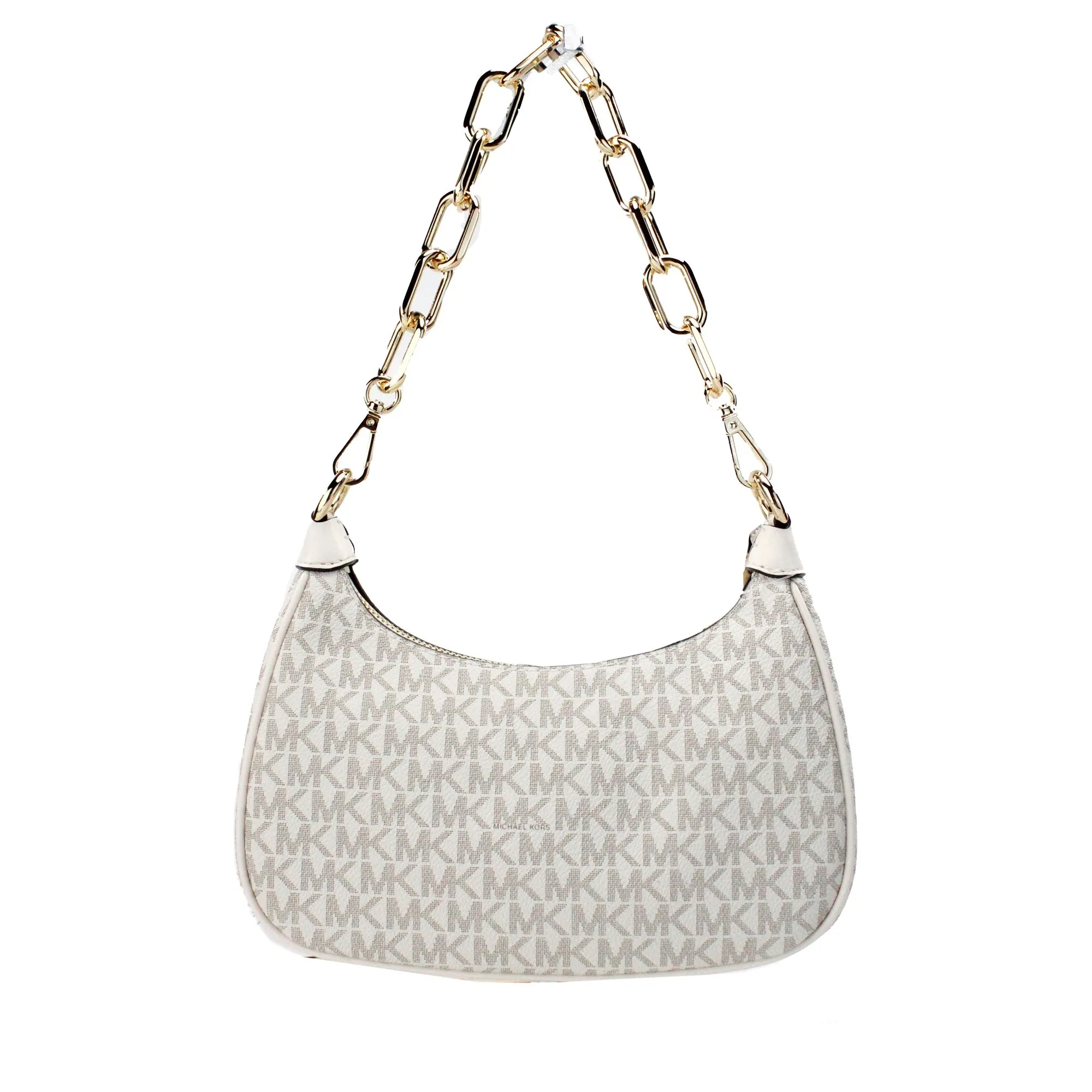 Cora Medium Light Cream Signature PVC Zip Pouchette Crossbody Bag sold by Louxly product image thumbnail 3