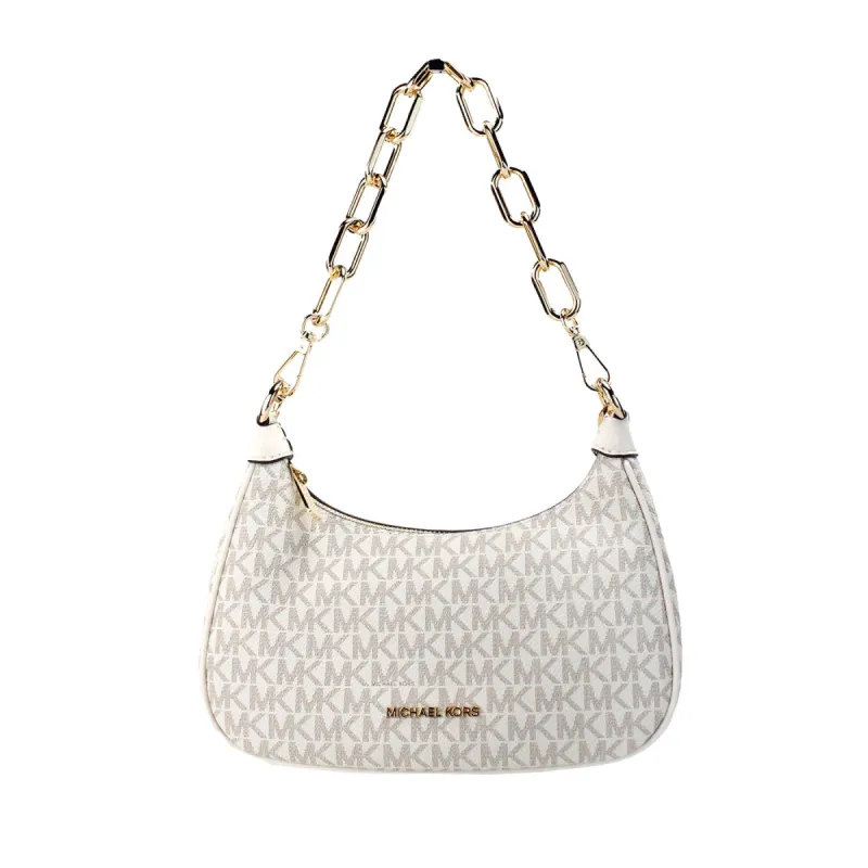 Cora Medium Light Cream Signature PVC Zip Pouchette Crossbody Bag sold by Louxly