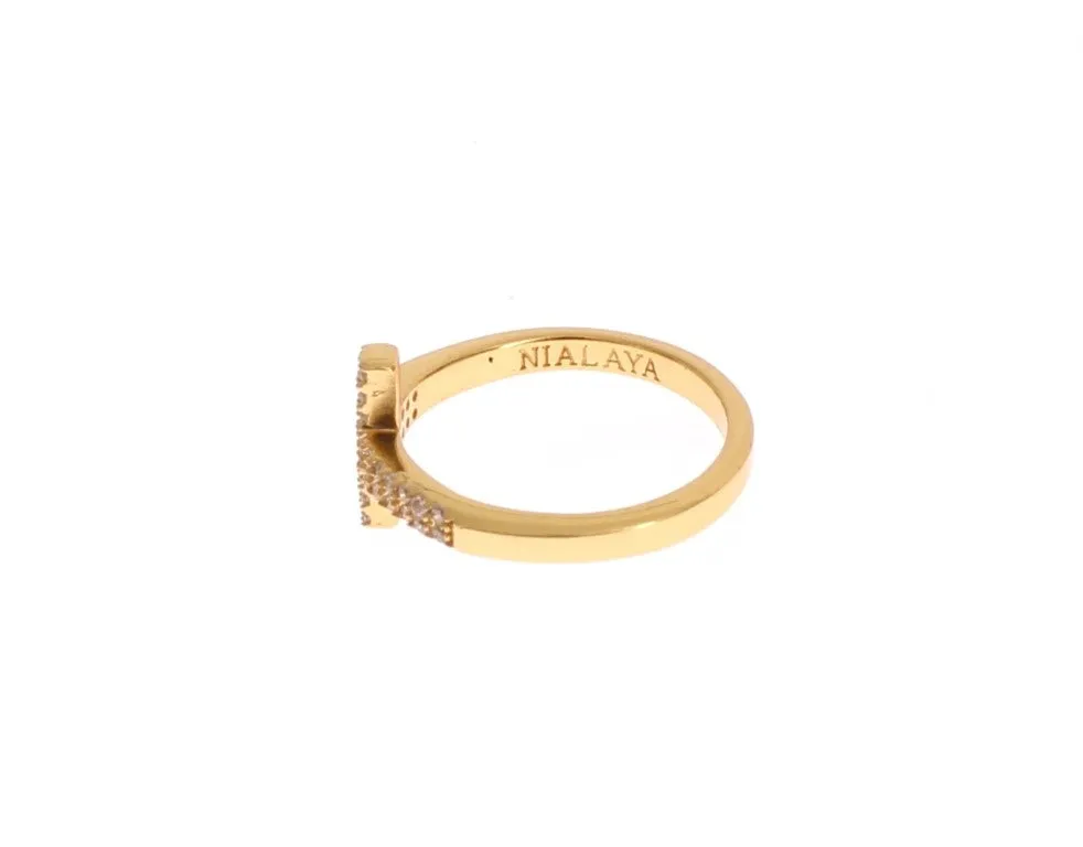 Elegant Gold Plated Sterling Silver CZ Ring sold by Louxly product image thumbnail 2