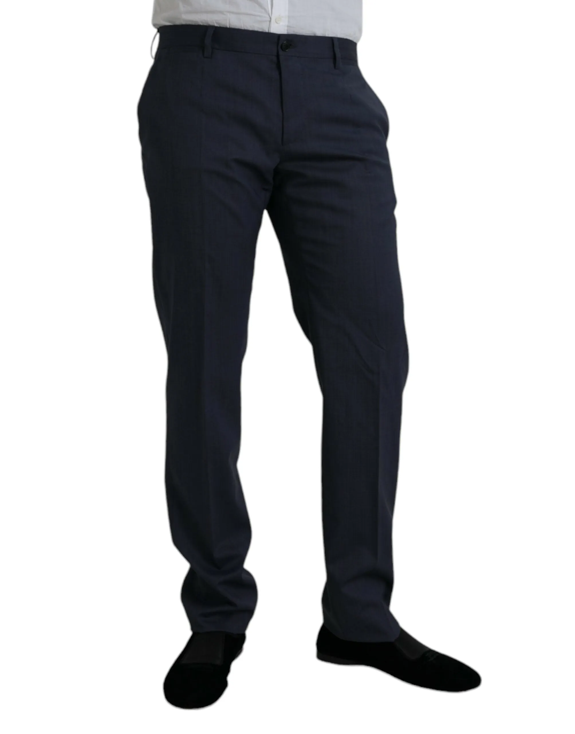 Blue Wool Slim Fit Dress Formal Pants sold by Louxly product image thumbnail 2
