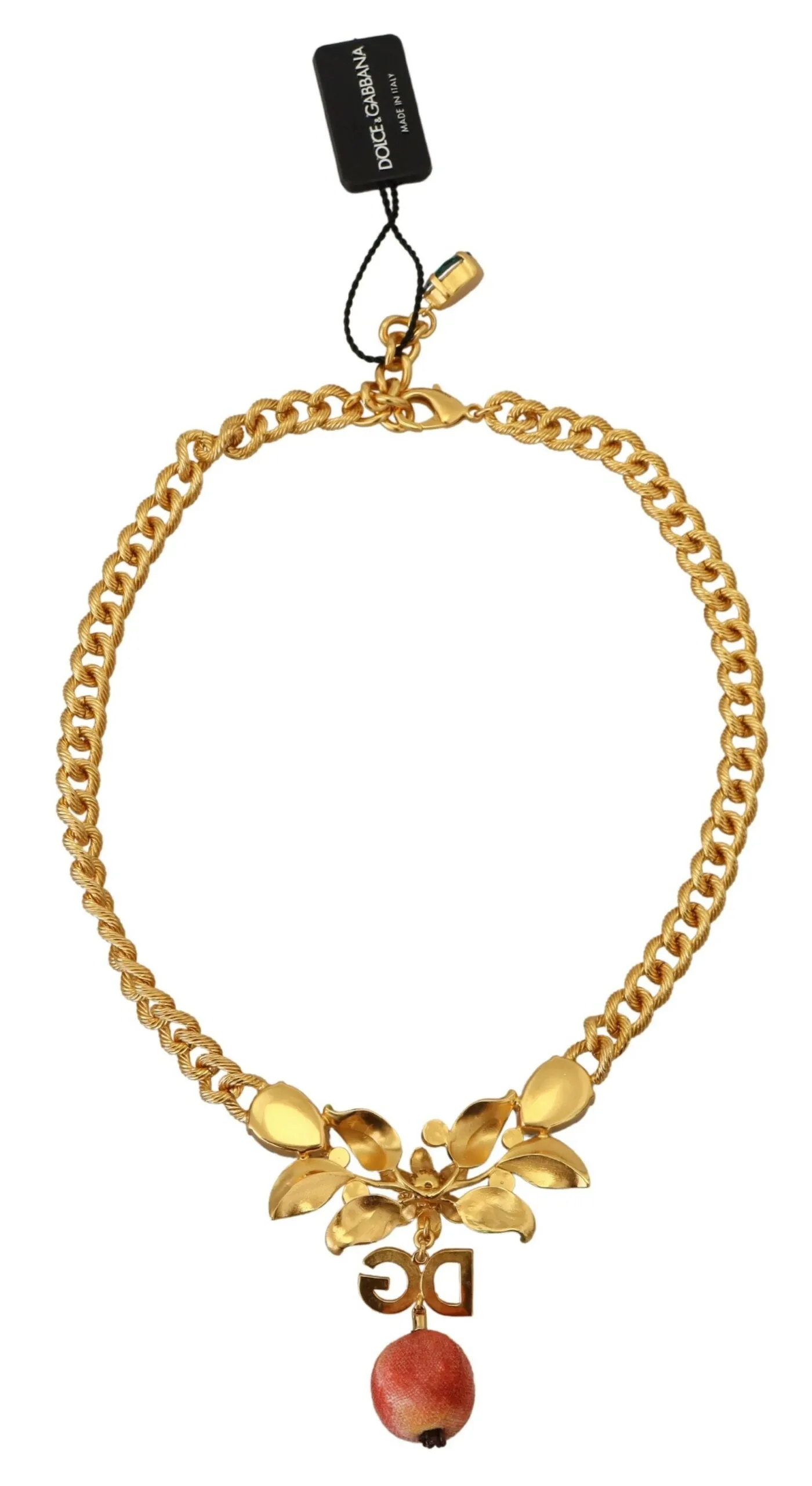 Elegant Gold-Tone Floral Fruit Necklace sold by Louxly product image thumbnail 4