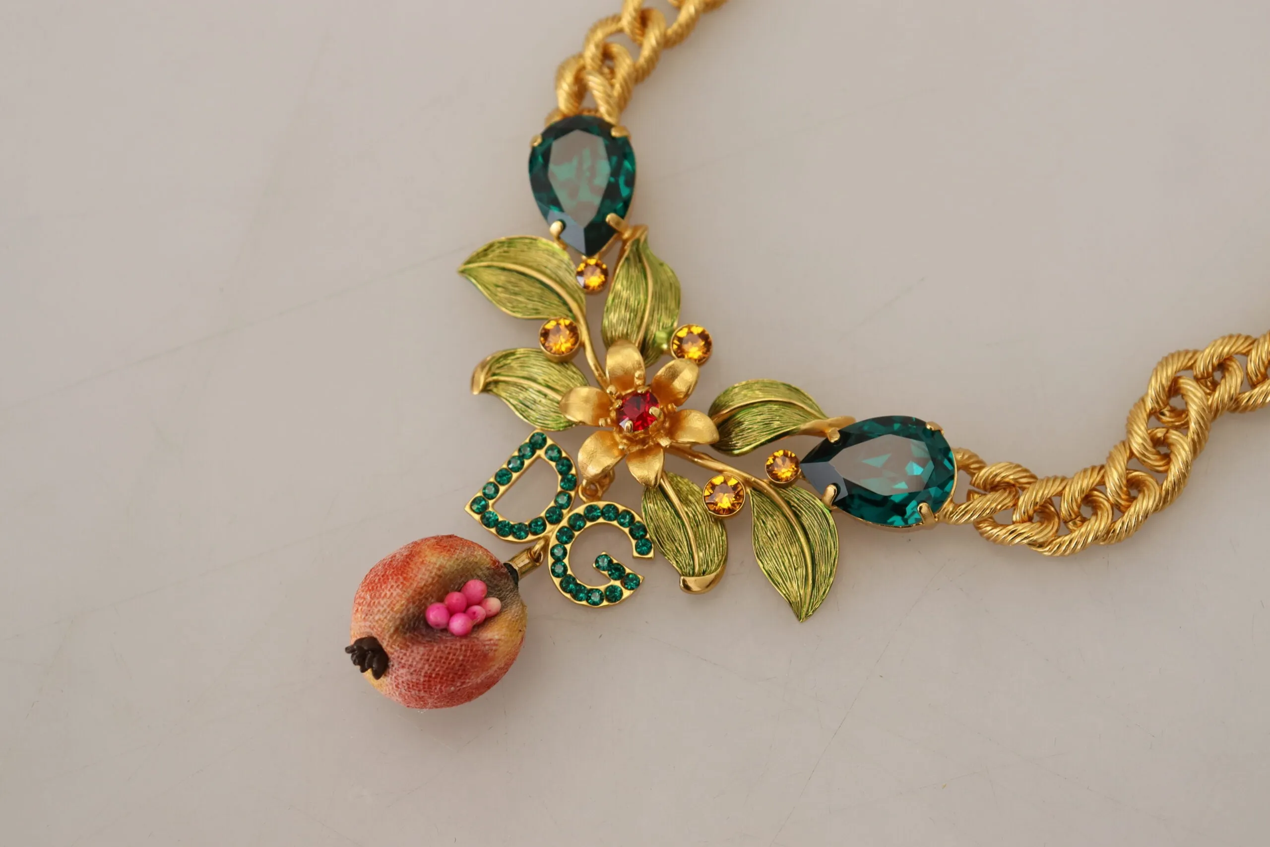 Elegant Gold-Tone Floral Fruit Necklace sold by Louxly product image thumbnail 5