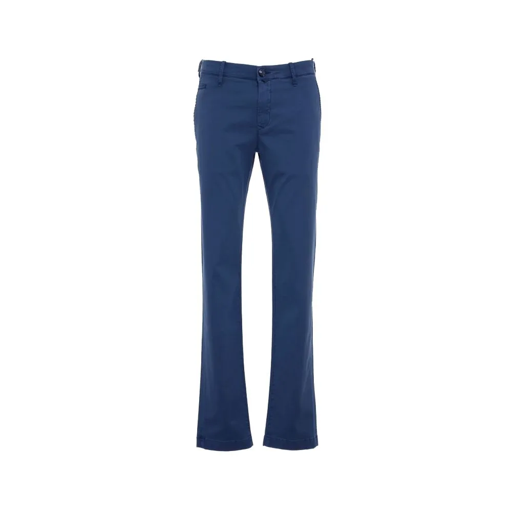 Elegant Slim Fit Chino Trousers in Blue sold by Louxly