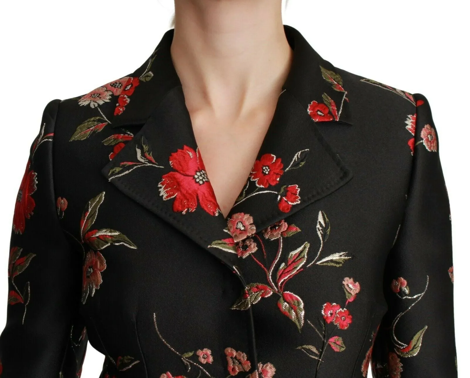 Elegant Floral Embroidered Trench Coat sold by Louxly product image thumbnail 5