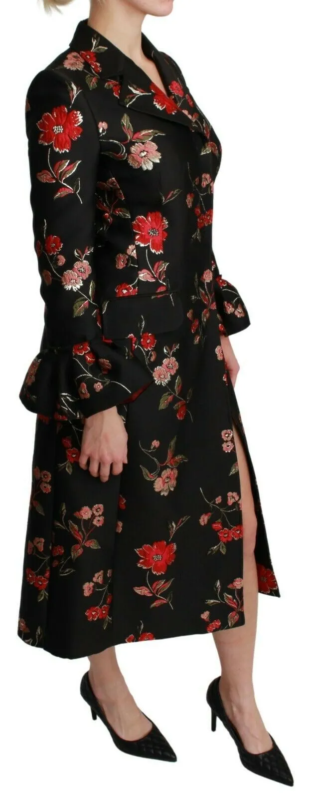 Elegant Floral Embroidered Trench Coat sold by Louxly product image thumbnail 2