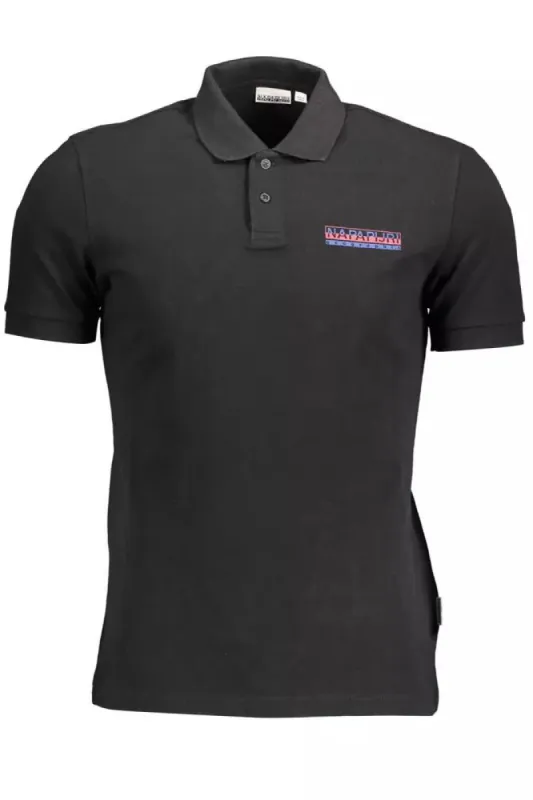 Black Cotton Men Polo Shirt sold by Louxly