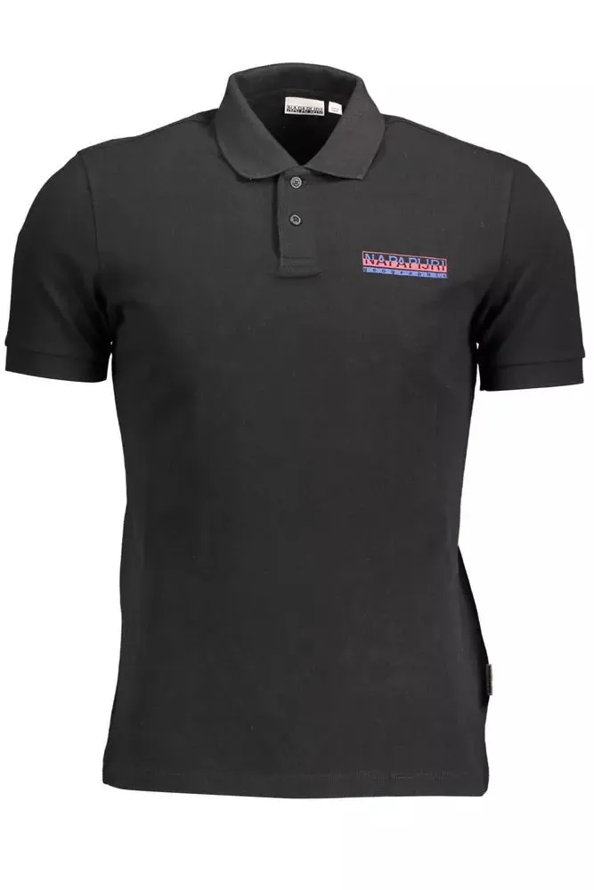 Black Cotton Men Polo Shirt sold by Louxly