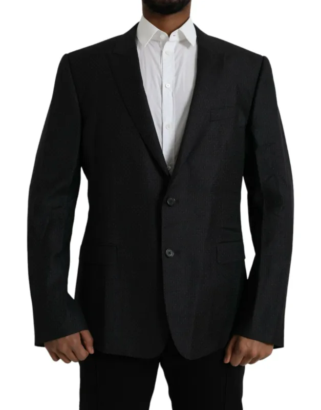 Black Wool MARTINI Single Breasted Coat Blazer sold by Louxly