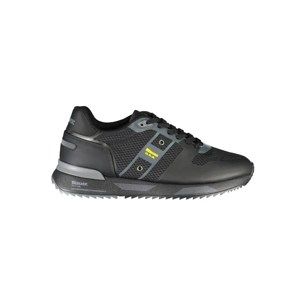 Sleek Black Sneakers with Contrast Accents sold by Louxly