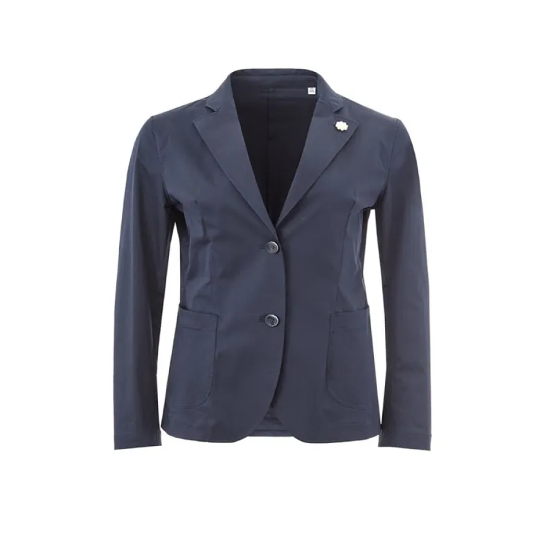 Elegant Blue Cotton Jacket sold by Louxly