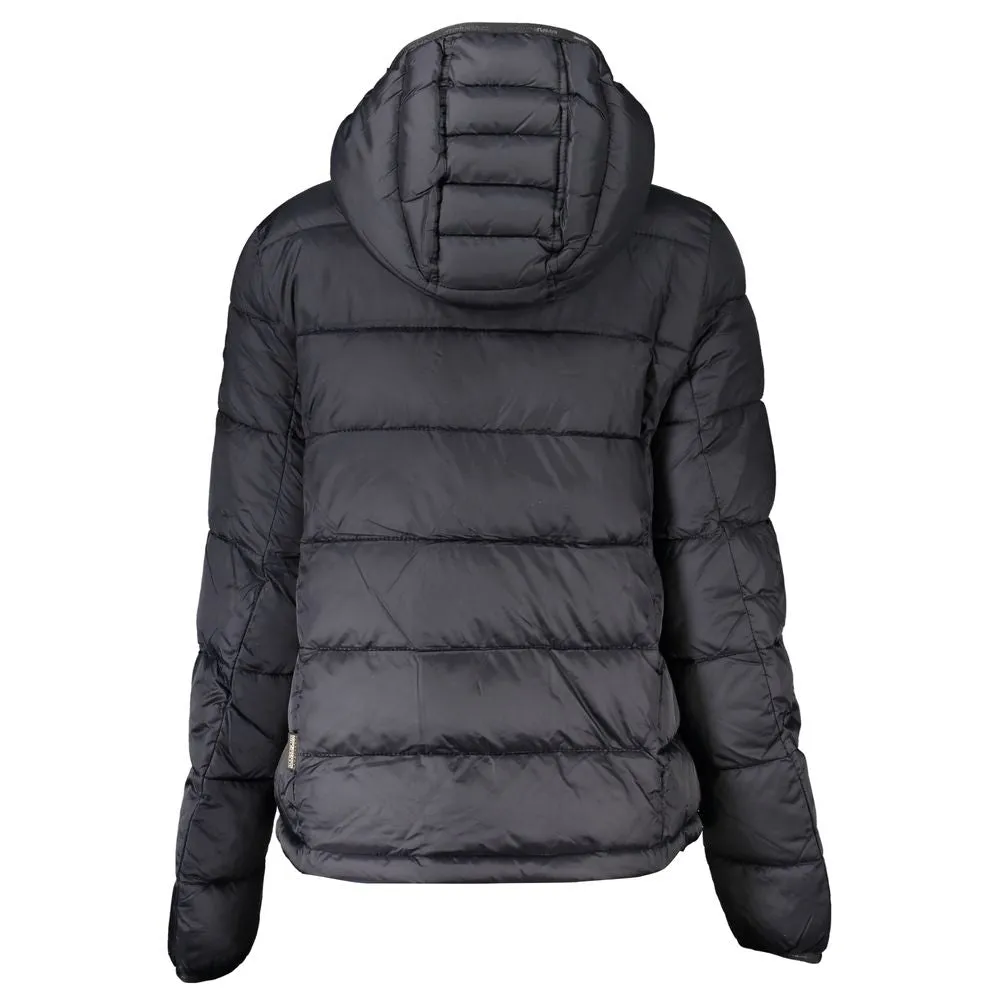 Chic Black Hooded Casual Jacket sold by Louxly product image thumbnail 2