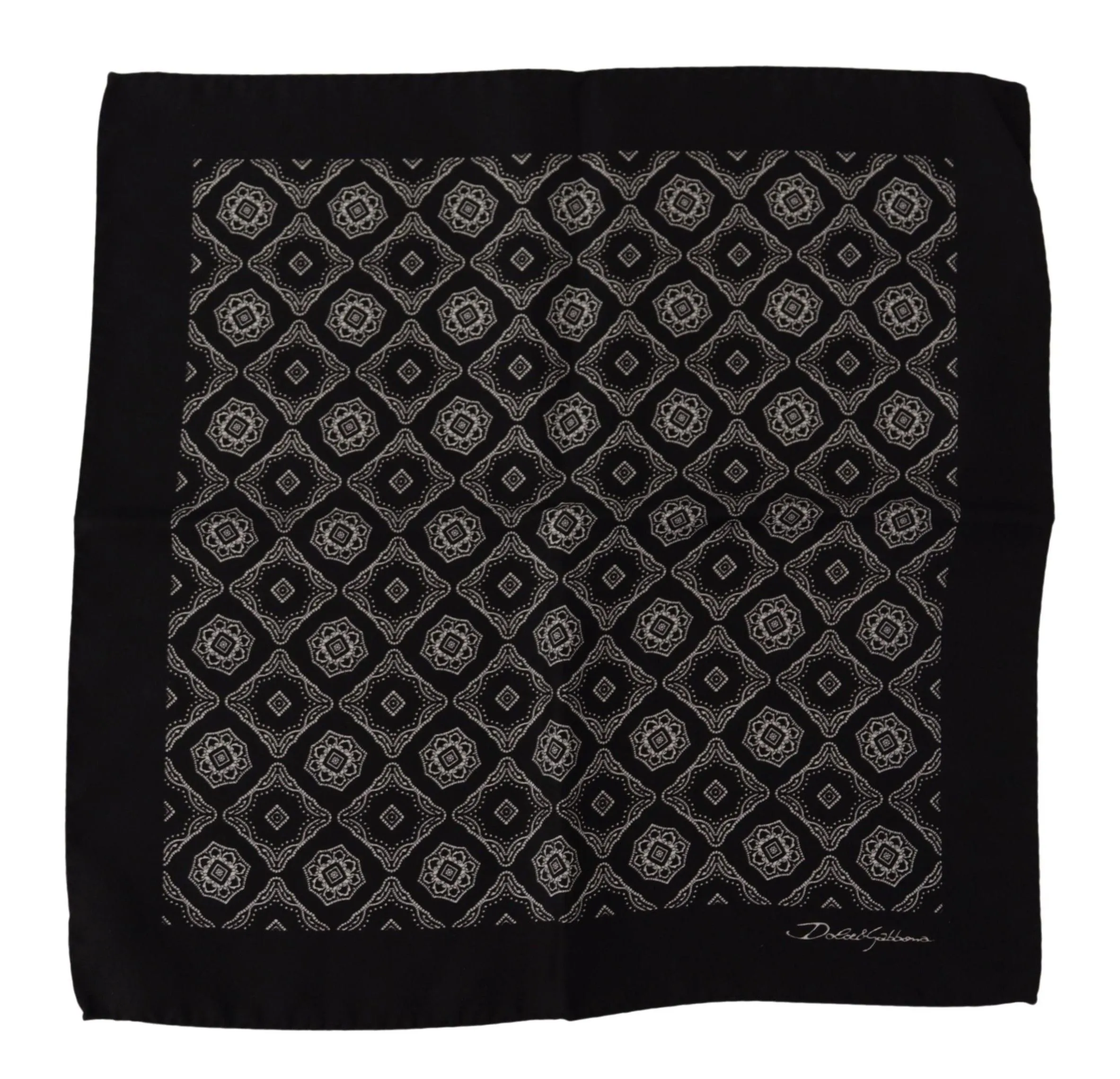 Elegant Geometric Silk Square Scarf sold by Louxly