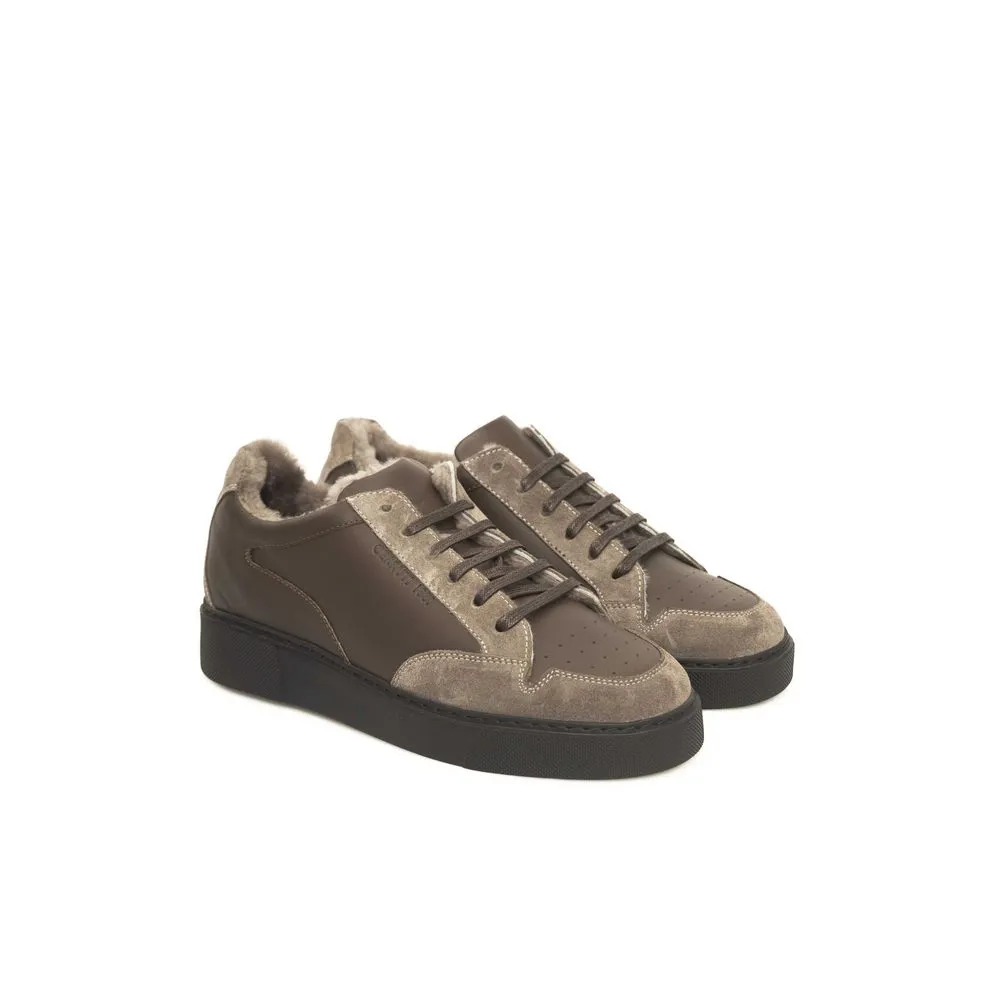 Beige Leather Men Sneaker sold by Louxly product image thumbnail 3