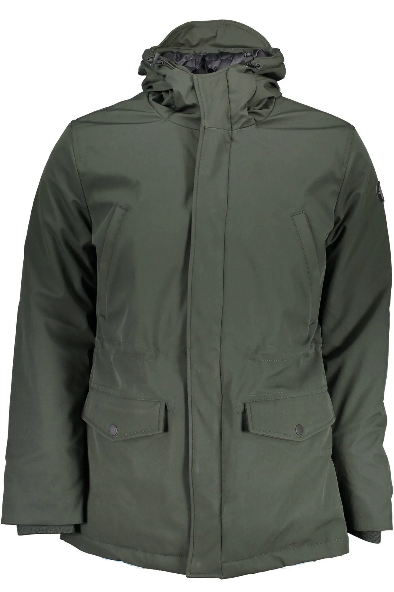 Versatile Green Hooded Jacket with Logo Detail sold by Louxly