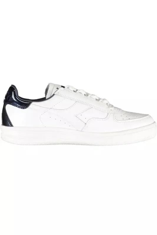Elegant White Lace-Up Sneakers with Contrast Detail sold by Louxly