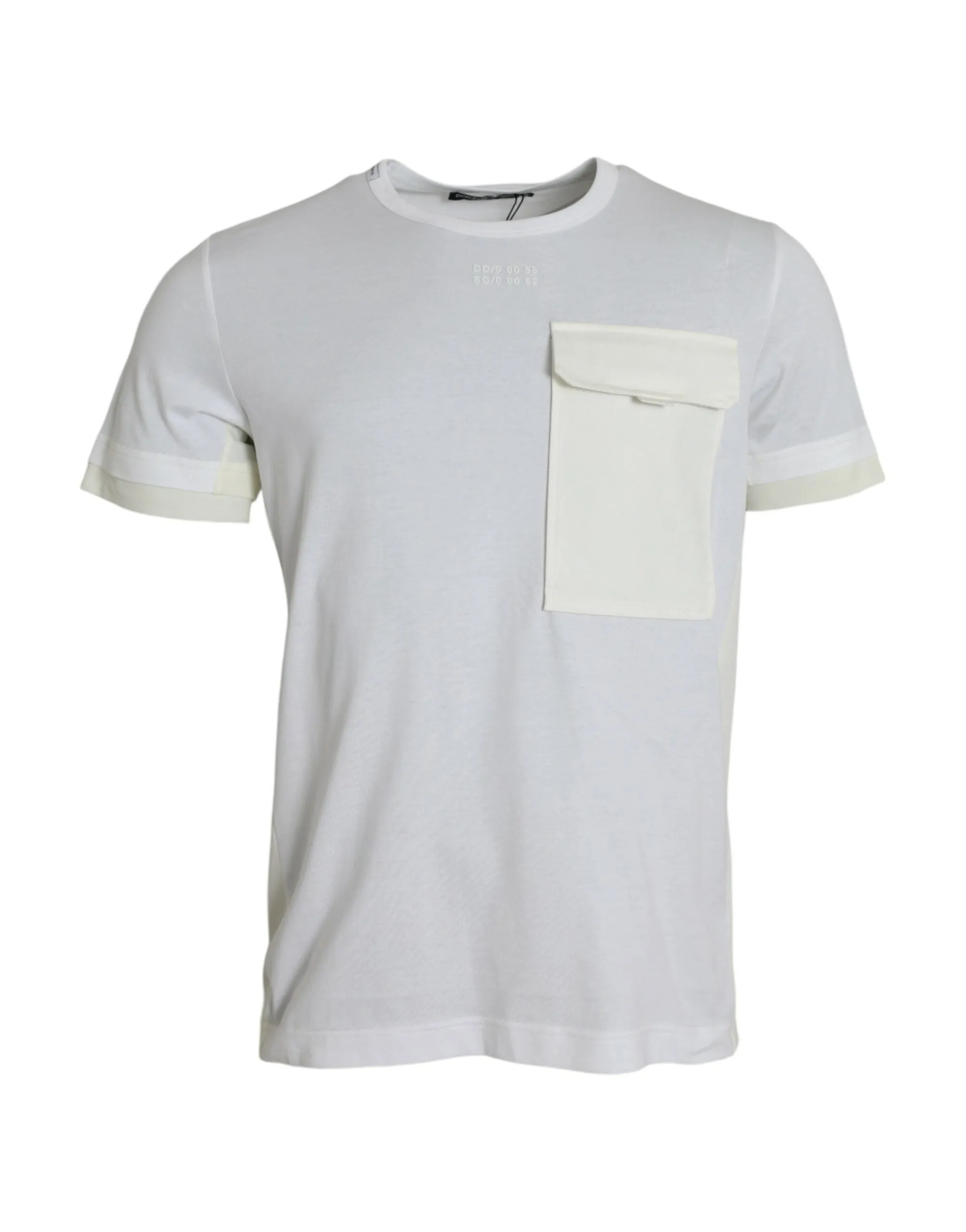 White Cotton Pocket Short Sleeves T-shirt sold by Louxly
