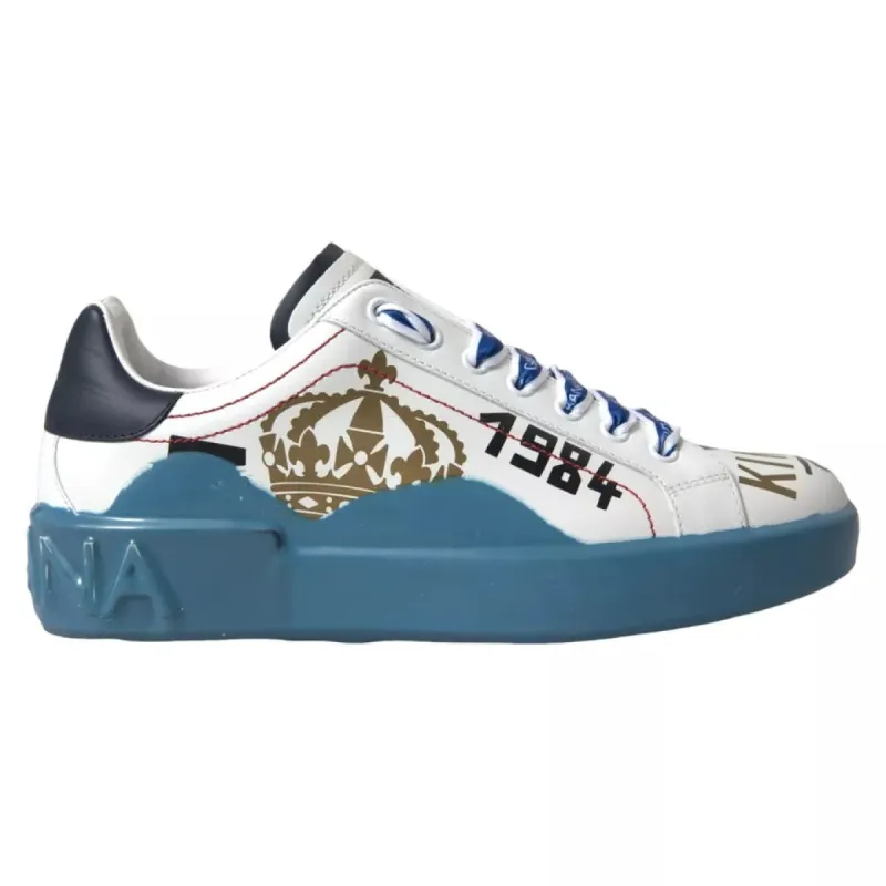 Blue White Printed Portofino Melt Sneakers Shoes sold by Louxly